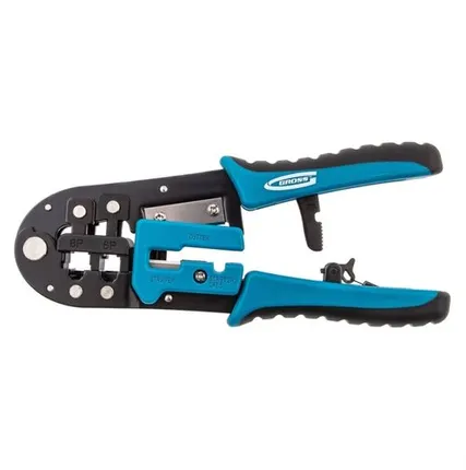 Фото №0 Клещи для обжима тел.и коип.клемм RG45,8P и RJ11/12, 6P Gross