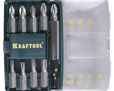 фото Набор бит с магнитным адаптером 10 предметов KRAFTOOL "MINI
