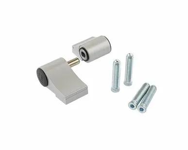 фото Петля дверная подшипниковая ELEMENTIS new, 2-х секционная, м/о 67, крепление на теплый профиль, серебро