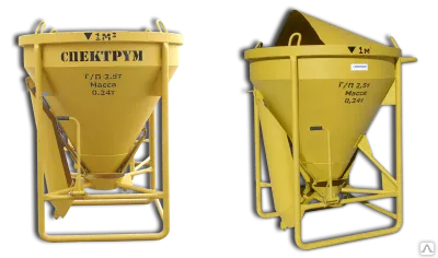 Фото №0 Бадья для бетона круглая, вертикальная воронка+рукав