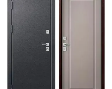 фото Дверь входная с терморазрывом Т-4 (Центурион) металл/МДФ, Антрацит муар/Кашемир грей 2050х860мм, ЛЕВАЯ (2025)