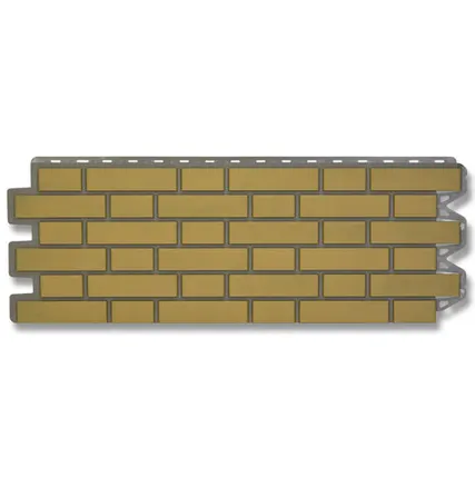 Фото №0 Фасадная панель (АП) "КИРПИЧ КЛИНКЕРНЫЙ" Бежевый 1220*440 мм (раб.размер 1128*425)