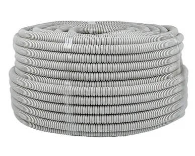фото EKF Труба гофр. ПВХ с протяжкой d20 мм (100 м) серая EKF-Plast