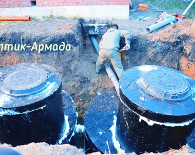 фото Септик из бетонных колец 12м3 под ключ.