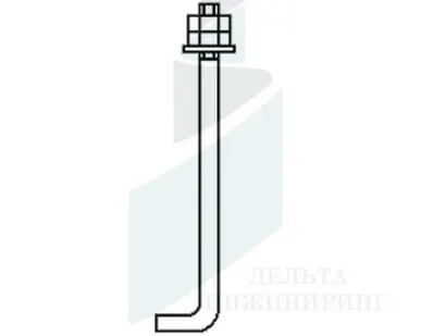 фото Болт фундаментный 1.1 М16Х400 ст.3сп/пс, ст.20, ст.35, ст.09Г2С, ст. 40Х ГО