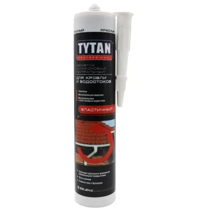 Фото №0 Герметик силиконовый для кровли и водостоков Tytan Professional красный 310мл
