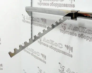 фото Кронштейн на прямоугольную трубу 12 выемок L=300мм, хром