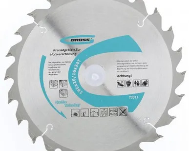 фото Пильный диск Gross по дереву 165*20/16*24Т 73311