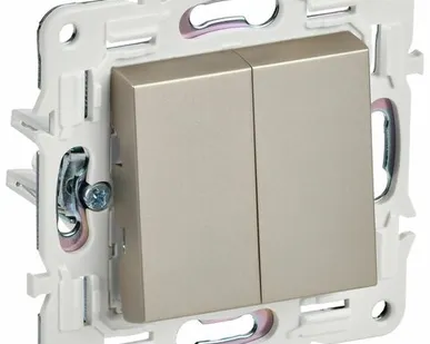 фото SKANDY Выключатель 2-клавишный 10А SK-V04Sh шампань IEK