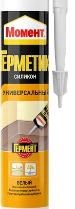 Фото №0 Герметик силиконовый универсальный, УФ-устойчивый, белый, 280мл, Момент