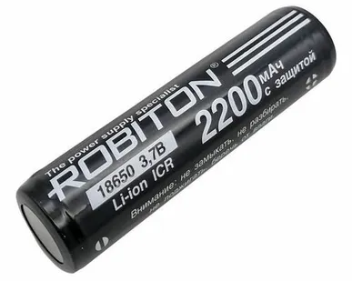 фото Аккумулятор 18650 Robiton Li-Ion / 3,7 В / 2200 мА·ч с защитой