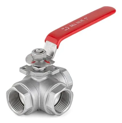 Фото №0 Кран нержавеющий трехходовой T-образный Ру 63 AISI 304