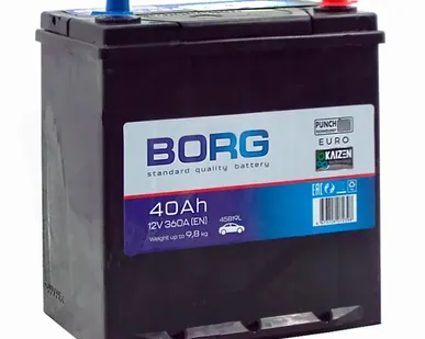 фото Аккумулятор BORG Standard Asia 45B19L 40 Ач о.п. (ТУРЦИЯ)