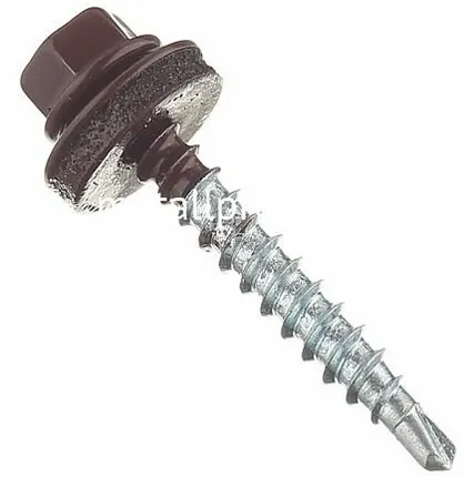 Фото №0 Саморез кровельный т, коричневый 4,8x29 ral 8017 (упаковка) 250 шт