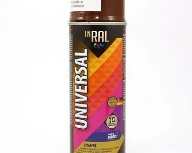фото Эмаль аэрозоль INRAL UNIVERSAL 400мл №10 коричневая