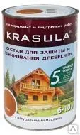 фото Состав для защиты и тонирования древесины KRASULA темный орех 0,95 л