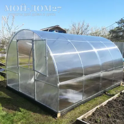 Фото №1 Теплица Сибирская Усиленная 4 метра с поликарбонатом