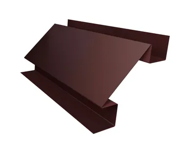 фото Планка угла внутреннего сложного Экобрус Grand Line 0,45 PE с пленкой RAL 8017 шоколад