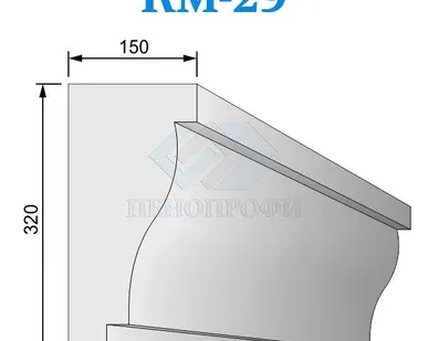фото Фасадные межэтажные карнизы из пенопласта (пенополистирола) КМ-29 ПСБ-С-25Ф