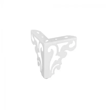 Фото №0 Опора меб. мет. резная h120 угловая белый AKS