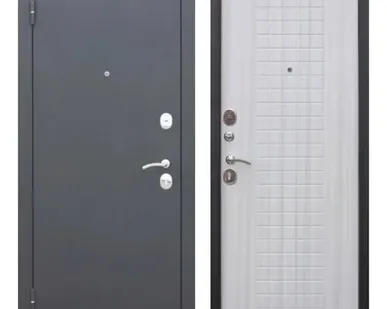 фото Дверь входная Гарда Муар 8мм (Ferroni) металл 0,8мм/МДФ, Черный Муар/Белый ясень 2050х960мм, ЛЕВАЯ