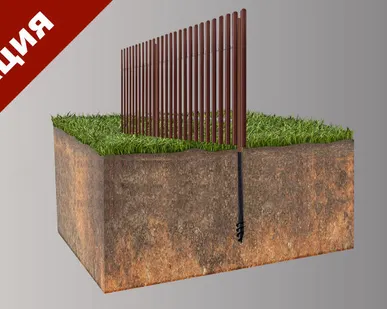 фото Забор из евроштакетника Finfold П-образный на винтовых сваях "Шурупы"