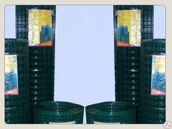 фото Сетка сварная покрытая полимером 50х50мм, 2,5мм, 0,5х20м (0.6х20м,...)