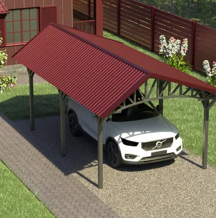 Фото №0 Двускатный навес №20 из профнастила 3,5х6,3 м