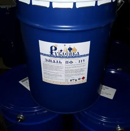 Фото №0 Эмаль ПФ-115 &quot;РУБЛЕВКА&quot; разных цветов 25кг