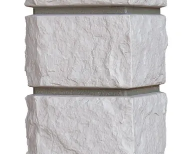 фото Угол Grand Line Колотый камень Премиум пломбирный/Design молочный (шов RAL 7006)