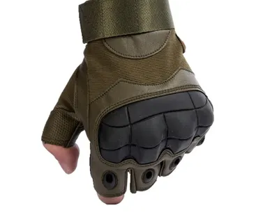 фото Перчатки тактические Outdoor Tactics с открытыми пальцами (хаки)