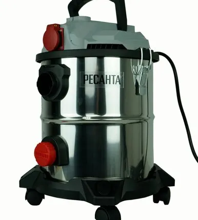 Фото №0 Пылесос промышленный Ресанта ПС-1500/20, 20л, 1500вт, сухая/влажная уборка, доп.розетка на корпусе