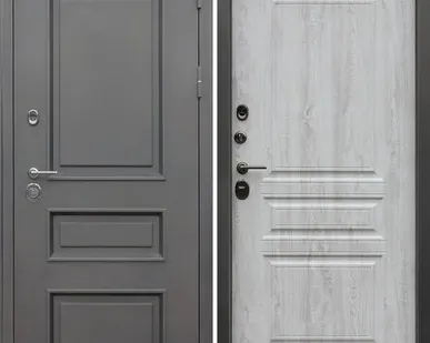 фото Входная дверь ТЕРМО Аляска муар коричневый-сосна белая АСД