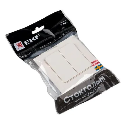 Фото №2 Выключатель 2-кл. Стокгольм 10А бел. PROxima EKF EXV10-023-10