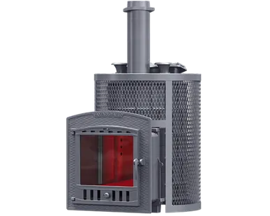 фото Печь для бани GFS Авангард Ураган 35П2С ЗК круглая чугунная