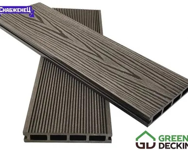 фото Террасная доска из ДПК Greendecking "Loft-3D" цвет: Венге, 150x25 мм (цена м2)