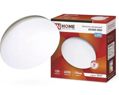 фото Светильник светодиодный DECO 12Вт 230В 4000К 780лм 190х65мм НОЧНОЕ НЕБО IN HOME 4690612033433