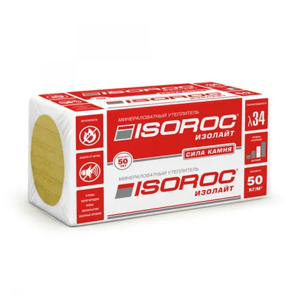 Фото №0 Утеплитель Isoroc Изолайт 50 кг/м3 1000х600х50 мм