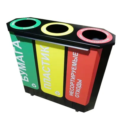 Фото №0 Урна для раздельного сбора мусора Селект-3 секции