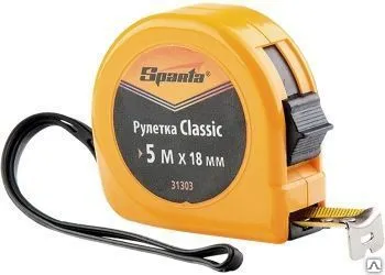 фото Рулетка Classic 5м х 18мм пластиковый корпус Sparta 31303
