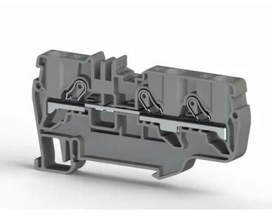 фото Klemsan Клеммник пруж.быстрозажимной (Push in), 3-х выводной, 6мм.кв., (серый); PYK 6E