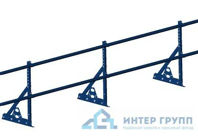 фото Ограждение кровельное PRESTIGE ZN NEXT фальц H-600/3,0м (2трубы) ГОСТ Р 53254-2009