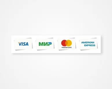 фото Наклейка «Принимаем к оплате карты Visa, МИР, MasterCard, Ame
