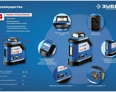 фото Лазерный уровень ЗУБР Крест-360 (34906)