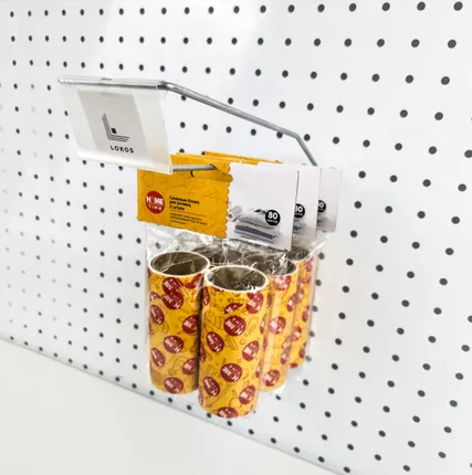 Фото №0 Крючок для перфорированной панели одинарный с ценникодержателем L=200мм, шаг 50мм,цинк