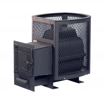 Фото №0 Печь для бани чугунная Сибирь-24 чугунная дверка универсальная (сетка)