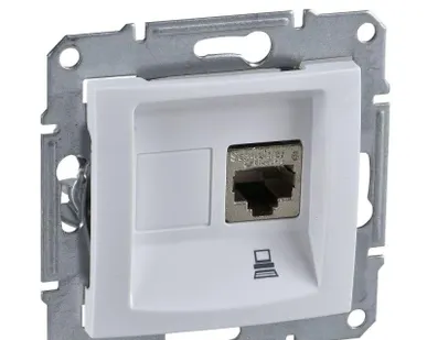 фото Механизм розетки комп. 1-м СП Sedna RJ45 бел. SchE SDN4300121