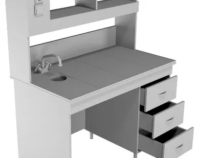 фото Химический лабораторный стол со столешницей из керамогранитной плитки НВ-1200 ПКХ