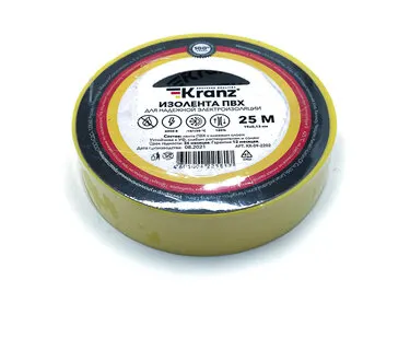 фото Изолента 19ммх25м желтая Kranz