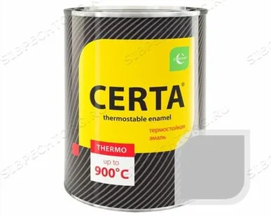 фото Эмаль термостойкая ЦЕРТА до 700 гр (серебро) 0.8 кг.